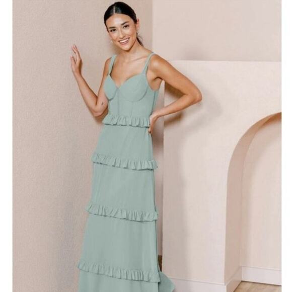 Revelry Sloane Chiffon Dress Size 10 - Picture 3 of 7